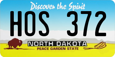 ND license plate HOS372
