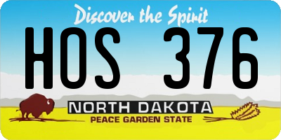 ND license plate HOS376