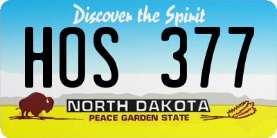 ND license plate HOS377
