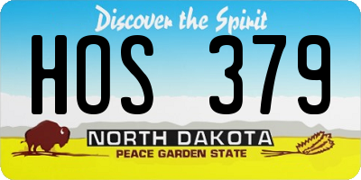 ND license plate HOS379