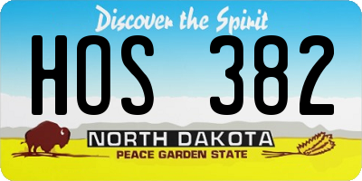 ND license plate HOS382