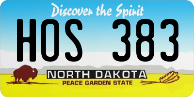 ND license plate HOS383