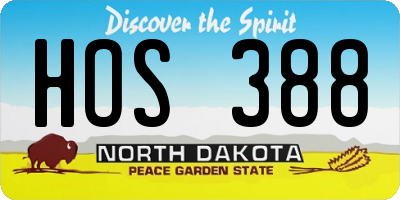 ND license plate HOS388