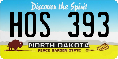 ND license plate HOS393