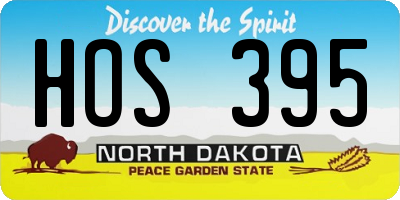 ND license plate HOS395