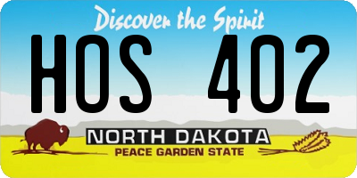 ND license plate HOS402