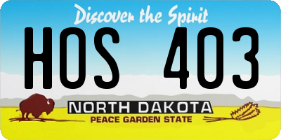 ND license plate HOS403