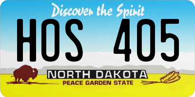 ND license plate HOS405