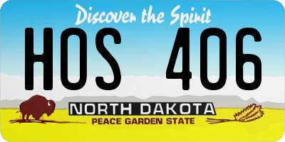 ND license plate HOS406