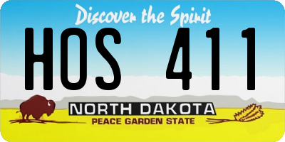 ND license plate HOS411