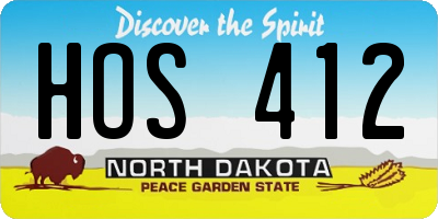 ND license plate HOS412