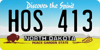 ND license plate HOS413