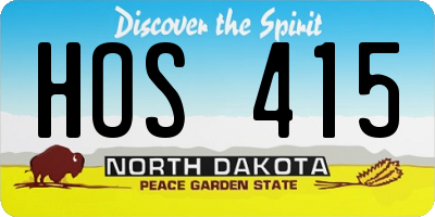 ND license plate HOS415