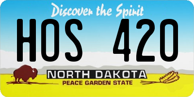 ND license plate HOS420