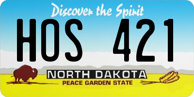 ND license plate HOS421