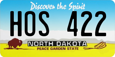 ND license plate HOS422