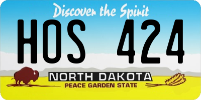 ND license plate HOS424