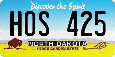 ND license plate HOS425