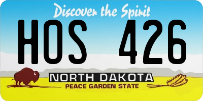 ND license plate HOS426