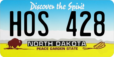 ND license plate HOS428