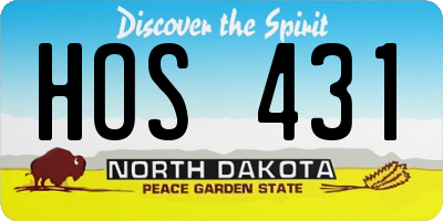 ND license plate HOS431