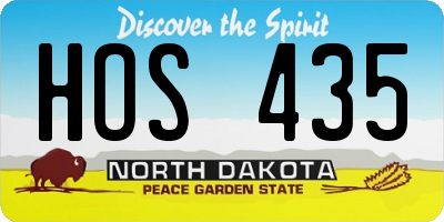 ND license plate HOS435