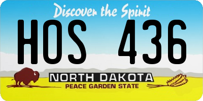 ND license plate HOS436