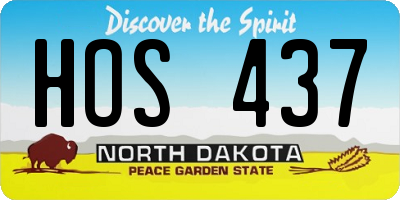 ND license plate HOS437