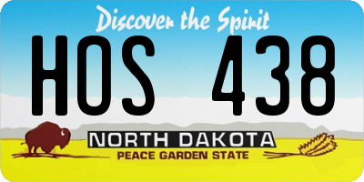 ND license plate HOS438