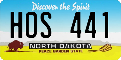 ND license plate HOS441