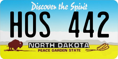 ND license plate HOS442