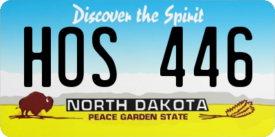 ND license plate HOS446