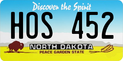 ND license plate HOS452