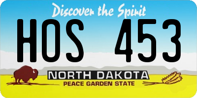 ND license plate HOS453