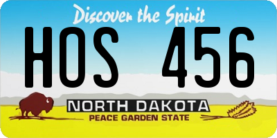 ND license plate HOS456