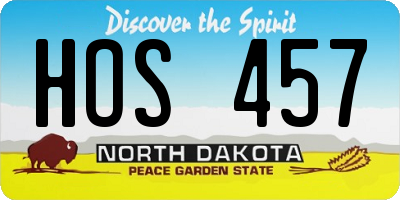 ND license plate HOS457