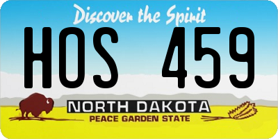 ND license plate HOS459