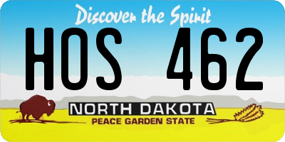 ND license plate HOS462