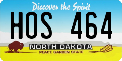 ND license plate HOS464