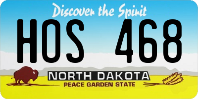 ND license plate HOS468