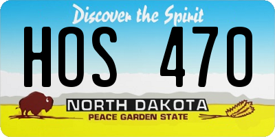ND license plate HOS470