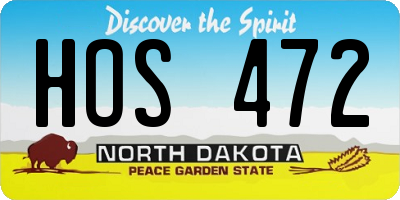 ND license plate HOS472