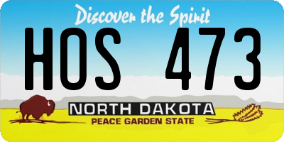 ND license plate HOS473