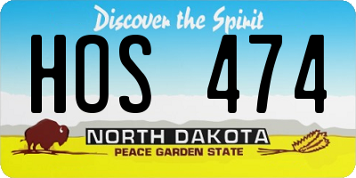 ND license plate HOS474