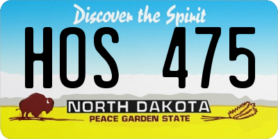 ND license plate HOS475