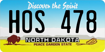ND license plate HOS478