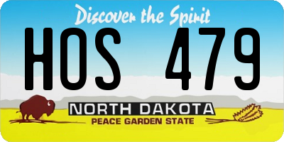 ND license plate HOS479