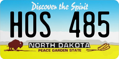 ND license plate HOS485