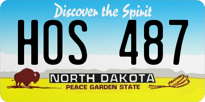 ND license plate HOS487