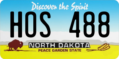 ND license plate HOS488